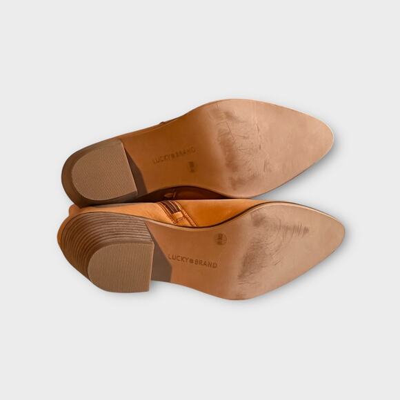 NEW Lucky Brand Tan Linnea 3 Leather Ankle Boots Women’s Size 10 (EU 40) - Picture 7 of 8